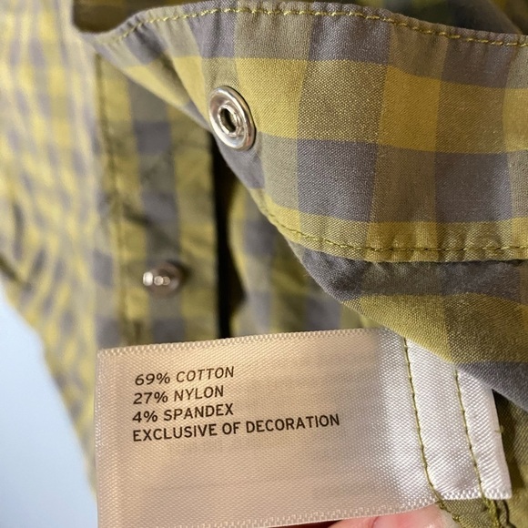 Duluth Alaskan Hardgear Button Shirt Mens Slim Fit Size Large Blue Green Checks - Picture 6 of 7